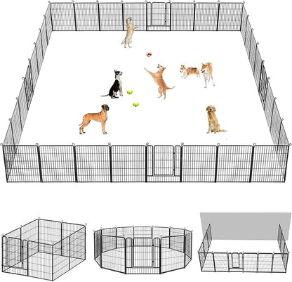 Dog Playpen Dog Fence Outdoor for Yard, 32inch 34 Panels Dog Pens Outside by Jhsomdr