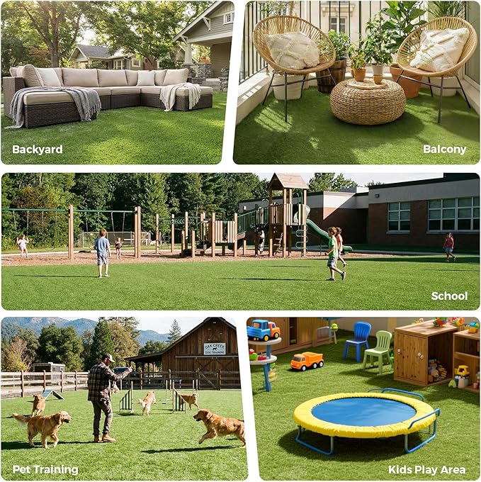 Artificial Grass Rug Indoor Outdoor, 5 x 10FT Fake Grass Turf - Image 9