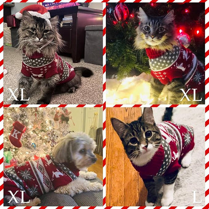 Dog Christmas Sweater Pet Winter Warm Coat Pajamas Small Dog Sweaters Reindeer - Image 6