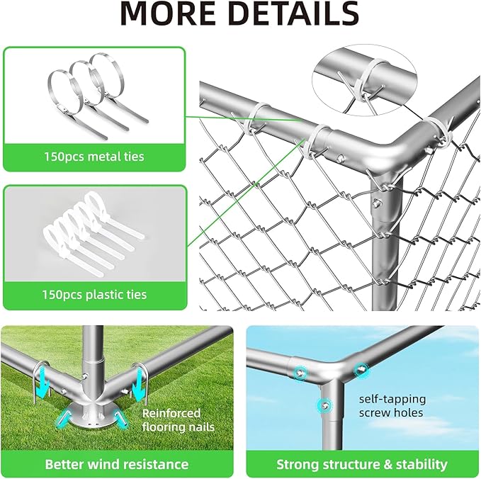10'x10' Large Outdoor Dog Kennel, Heavy Duty Dog Enclosure - Image 5