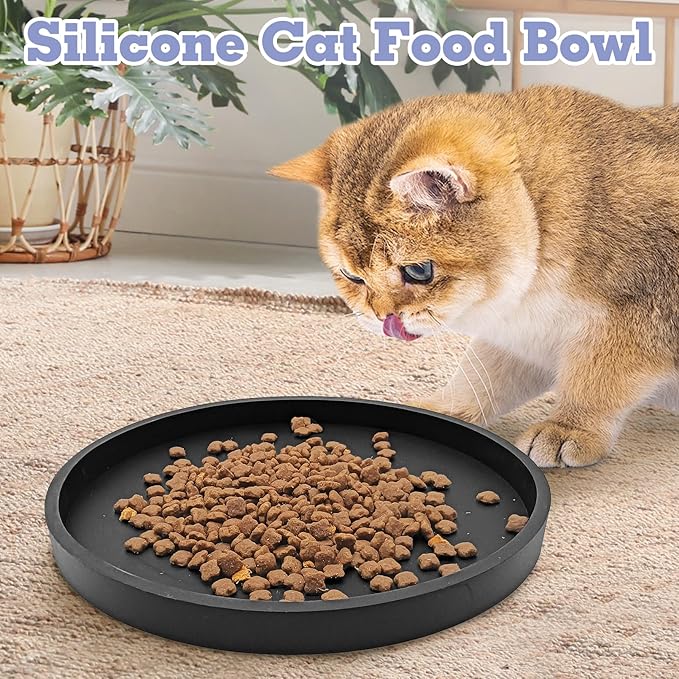 BNOSDM 2 PCS Dog Feeding Mat Black Silicone Pet Food Mats Waterproof - Image 5