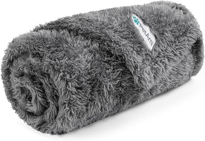 PetAmi Dog Blanket for Small Dogs Grey, Fluffy Soft Puppy Blanket, Sherpa by PetAmi