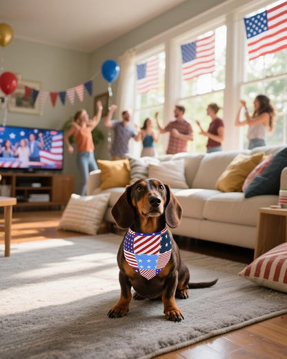 PET SHOW 50 Pack 4th of July Dog Bandanas Bulk Washable American Flag Dog - Image 6