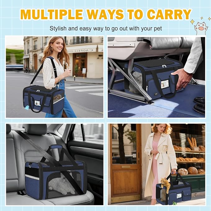 HUANLANG Cat Carrier Airline Approved, Soft-Sided Dog Carriers - Image 7