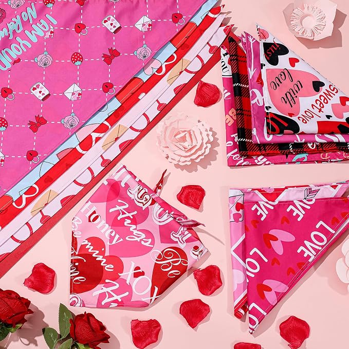 Chunful 50 Pcs Valentine's Day Dog Bandana Bulk - Image 5