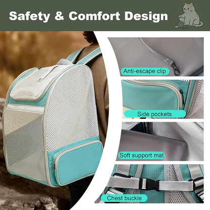 halinfer Backpack to Carry Cat and Small Puppy up to 16 Pounds, Breathable Pet - Image 6