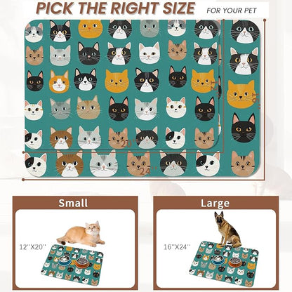 Cute Cat Dog Food Mat, Absorbent Pet Feeding Mat - Image 2