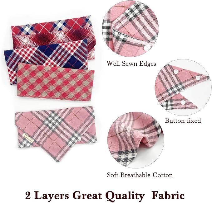 Savier 5PCS Dog Bandanas with Button - Image 4