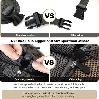 FDJASGY Pet Sling Carrier for Small Dogs Cats, Breathable Mesh Travelling Hand - Image 4