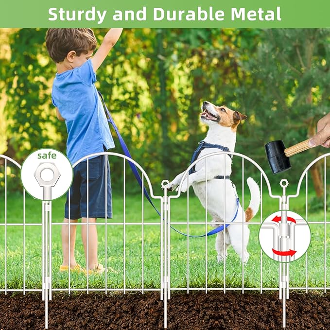 10 Pack Decorative Garden Fence, 17in x10ft Garden Fencing Animal Barrier - Image 4