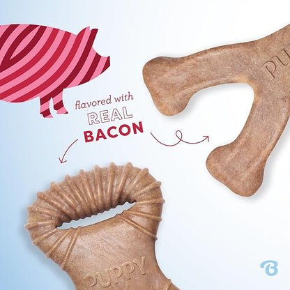 Benebone Puppy 2-Pack Dental Chew/Wishbone Real Bacon Small - Image 2