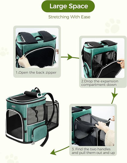 BAGLHER Expandable Cat Carrier Backpacks, Retractable Pet Carrier Backpack - Image 7