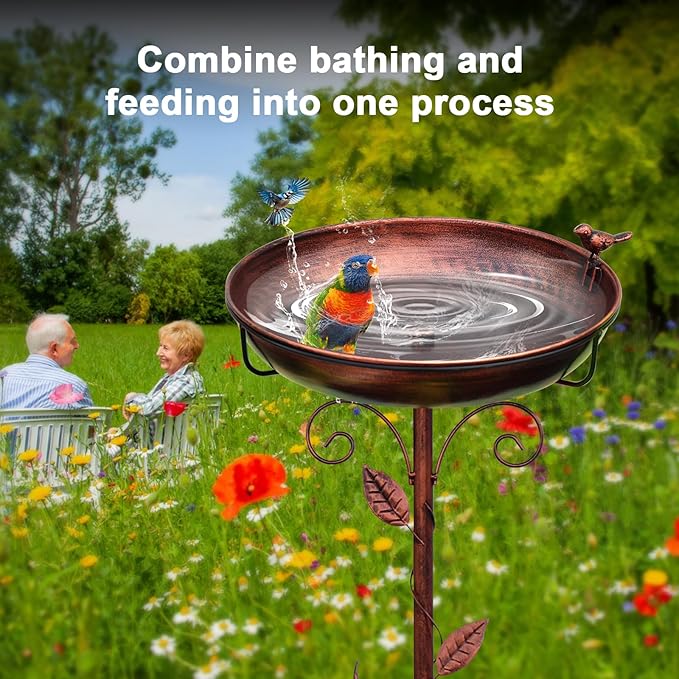 Metal Bird Bath for Outside - Image 4
