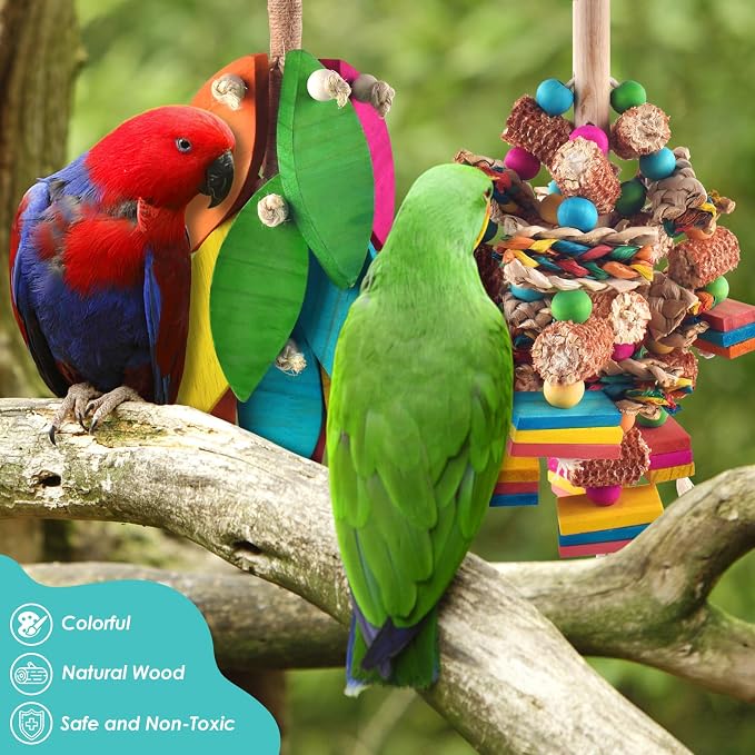 2 Pcs Large Bird Toys, Natural Corn Cob Parrot Chew Toy, Amazon Parrots - Image 7