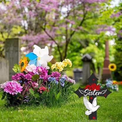 Cross Grave Decorations for Cemetery, Sympathy Memorial Stakes for Loss of - Image 6