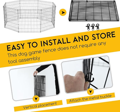 FDW 24 Inch Dog Pen 8 Panel Dog Playpen Indoor Outdoor Metal Puppy Pet Fence - Image 4