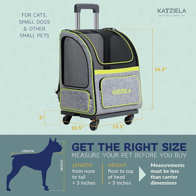 Katziela Wheeled Pet Carrier Backpack - Image 3