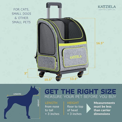 Katziela Wheeled Pet Carrier Backpack - Image 3