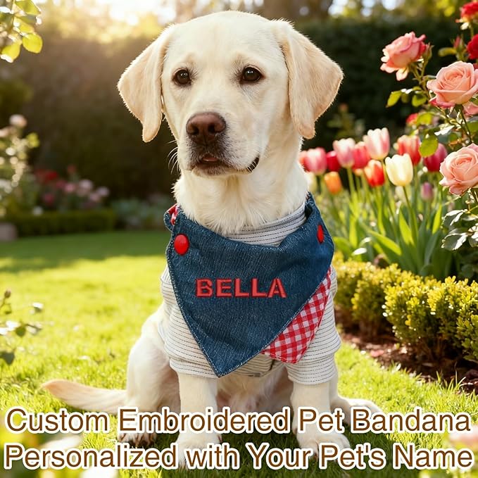 Custom Embroidered Dog Bandana Personalized - Image 2