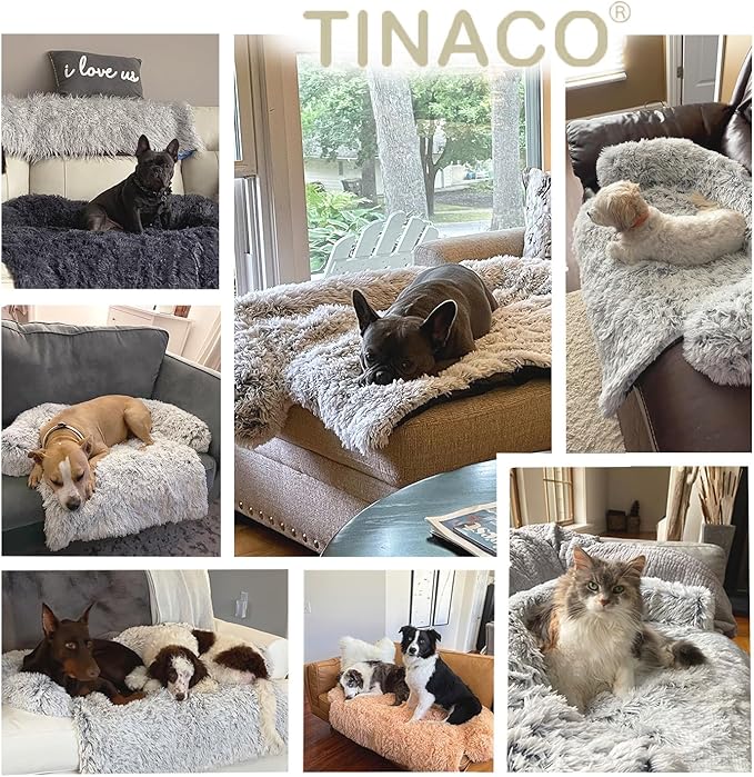 Calming Dogs/Cats Bed Mats, Dog Pad Washable Removable Couch Cover, Plush Long - Image 3