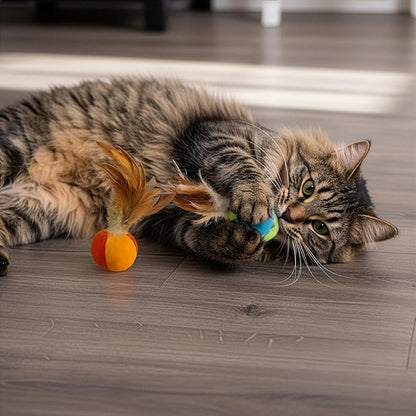 SmartyKat Flutter Balls Catnip Plush and Feather Cat Toys, Erratic Motion - Image 7