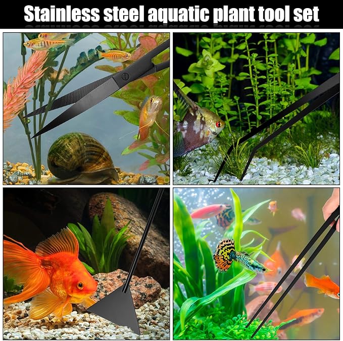 Aquarium Aquascaping Tool Stainless Steel Aquascape Tools Kit 4 in 1 Anti-Rust - Image 8