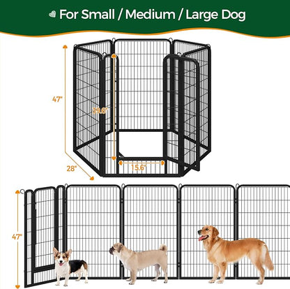 Yaheetech Dog Playpen Outdoor, 47 inch 6 Panels Dog Pen Indoor Heavy Duty Puppy - Image 4