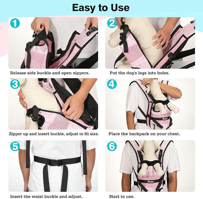 Pawaboo Pet Dog Front Carrier Backpacks, Legs Out Pet Carrier Backpack - Image 3