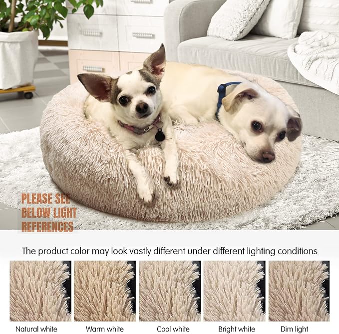 Calming Dog Bed for Medium Dogs Washable Donut 30 inches Anti-Slip Pet Bed - Image 2