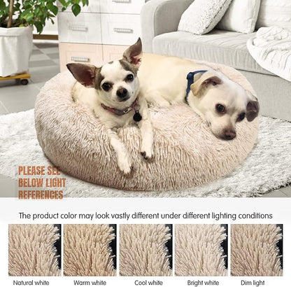 Calming Dog Bed for Medium Dogs Washable Donut 30 inches Anti-Slip Pet Bed - Image 2