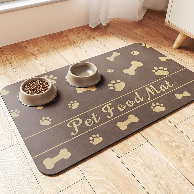 Pet Feeding Mat-Absorbent Pet Placemat by Incenseburner