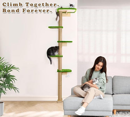 Floor to Ceiling Cat Tree for Kittens, Wall Mounted Cat Wall Furniture - Image 4