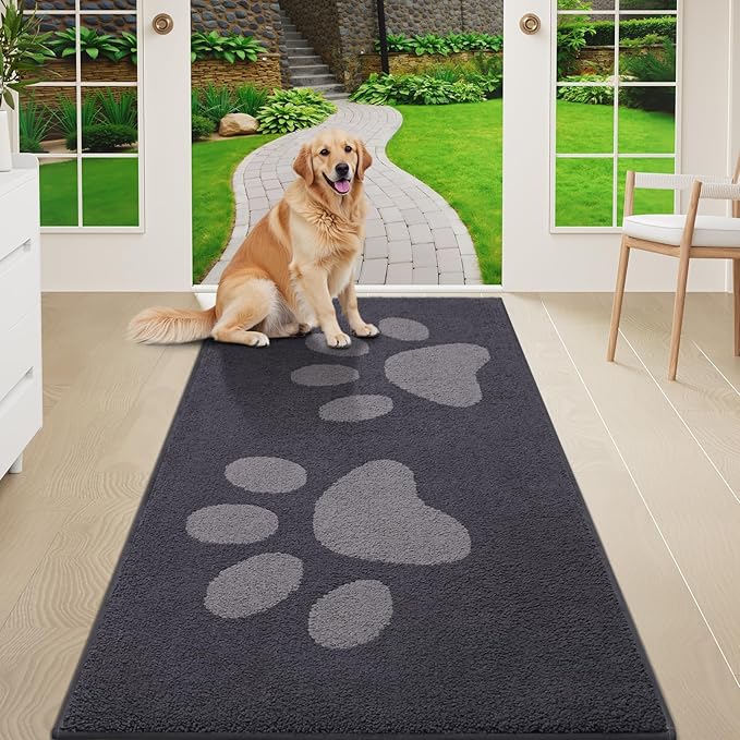 Buganda Dog Door Mat for Muddy Paws, Absorbent Dirt Trapper Washable Indoor by Buganda