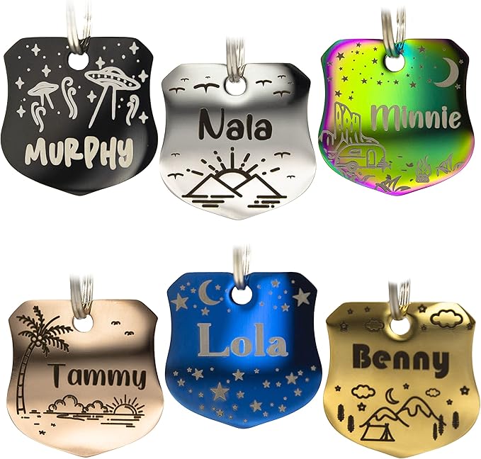 Personalized Dog Tag with 5 Lines of Custom Deep Engraved Durable Stainless by PetANTastic