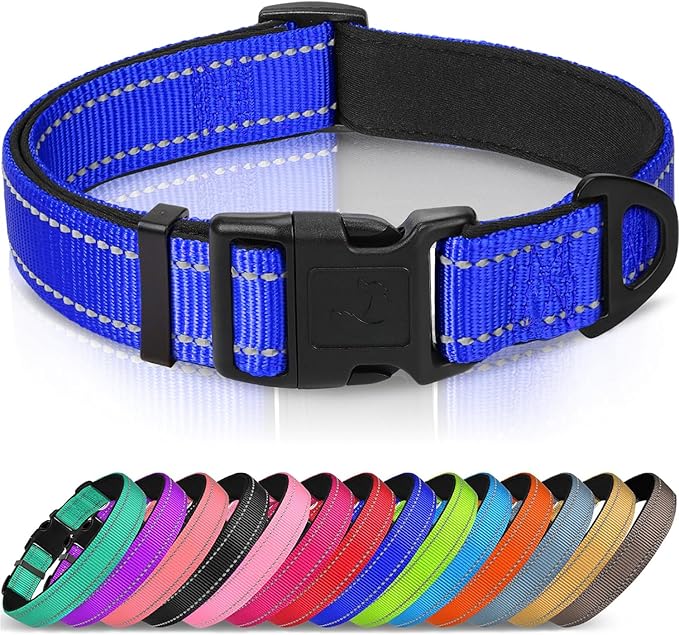 Joytale Reflective Dog Collar, Soft Neoprene Padded, Metal D-Ring, Nylon Pet by Joytale