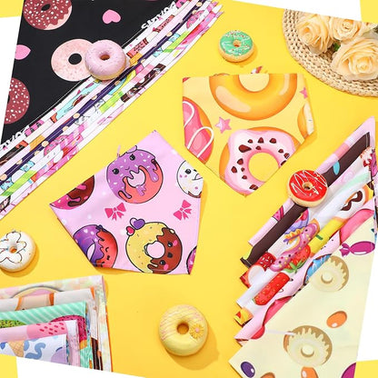 150 Pcs Donut Dog Bandanas Bulk Pet Bibs Colorful Triangle Scarf Donut Pet - Image 4
