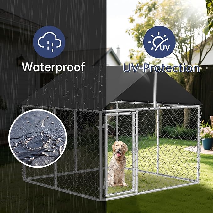 Petonly Outdoor Dog Enclosure Heavy Duty Dog Kennel House Mesh Dog Big Cage Pet - Image 4