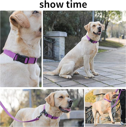lynxking Dog Collar Soft Padded Breathable Cotton Solid Color Strong Adjustable - Image 6