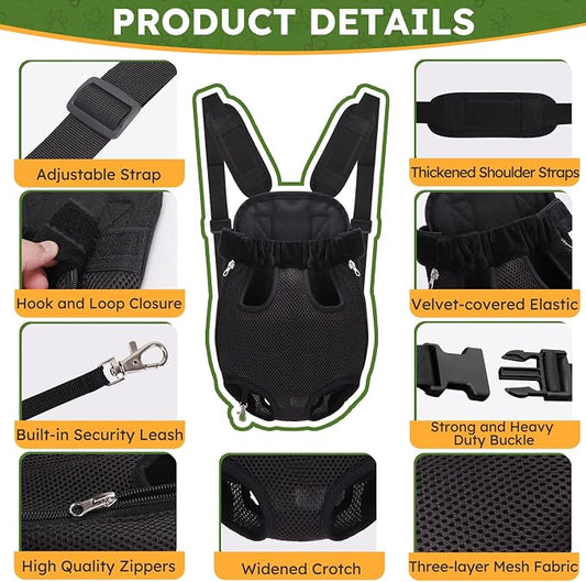 Pet Carrier Backpack, Hands-Free Adjustable Dog Front Carrier Legs Out & - Image 2