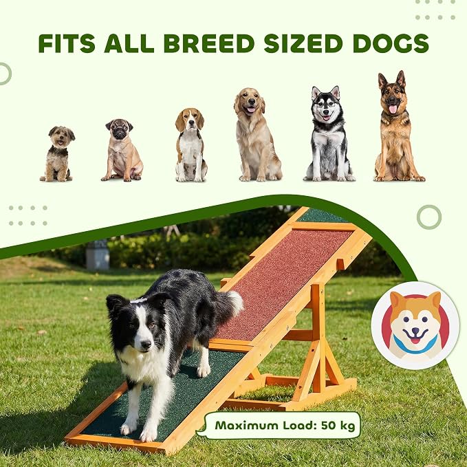 PawHut Wooden Dog Agility Seesaw - Image 8
