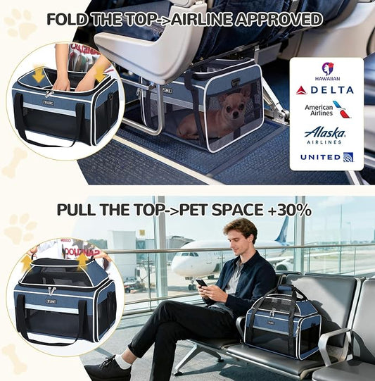 Lekereise Top-Expandable Pet Carrier 17x11x9.5 Inch Alaska Hawaiian Airline - Image 2