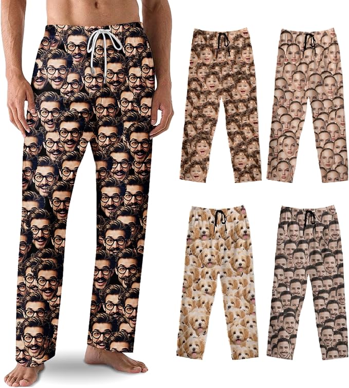 Custom Pajama Pants with Face customized PJ Pants Christmas Valentine gifts by Unknown