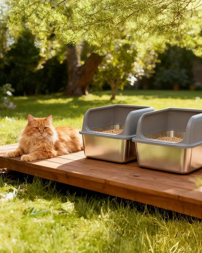 2-Pack Stainless Steel Cat Litter Box - Image 8
