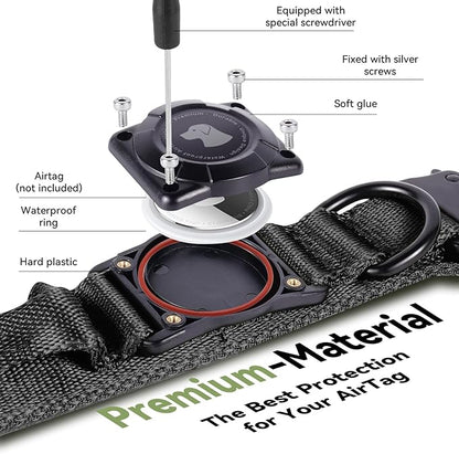 2025 Upgrade Waterproof AirTag Dog Collar, Military Tactical Dog Collar - Image 3