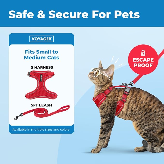 Voyager Escape-Proof Step-in Lock Cat Harness & 5ft Neoprene-Handle Leash Set - Image 2