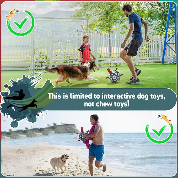 QDAN Dog Toys Soccer Ball with Straps：Durable Balls - Image 6