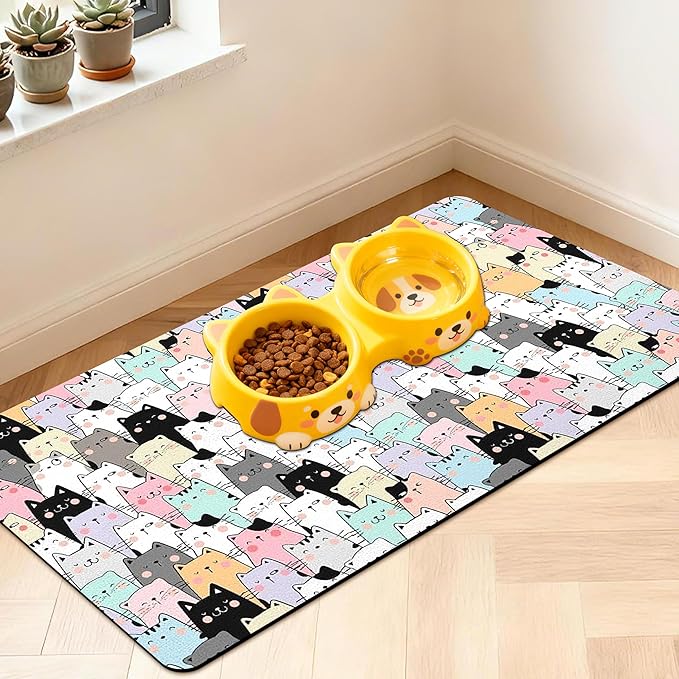 Pet Feeding Mat for Floors Waterproof Dog Mat for Food and Water Absorbent by Unknown