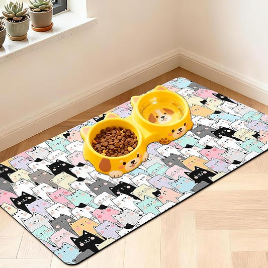 Pet Feeding Mat for Floors Waterproof Dog Mat for Food and Water Absorbent by Unknown