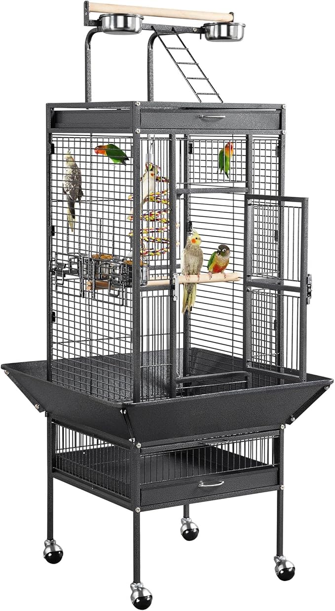 Yaheetech 61-inch Playtop Wrought Iron Large Parrot Bird Cages by Yaheetech