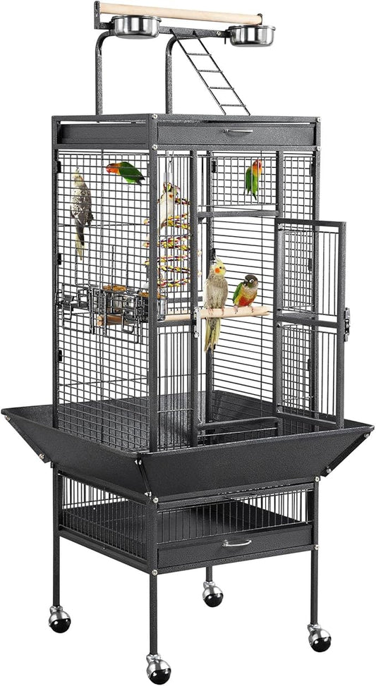Yaheetech 61-inch Playtop Wrought Iron Large Parrot Bird Cages by Yaheetech
